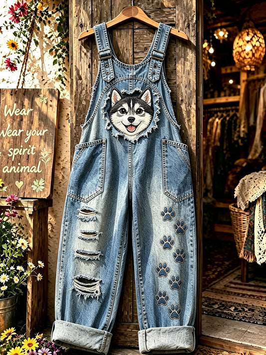 Women's Animal Art Printed Strap Pants