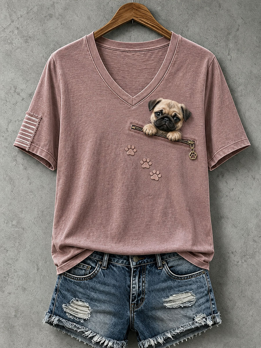 Women's Lovely Pug  T-Shirt