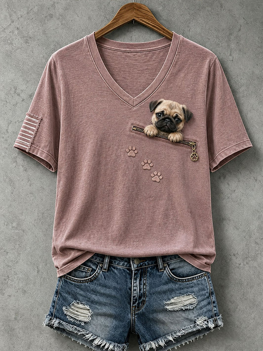 Women's Lovely Pug  T-Shirt