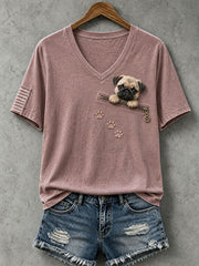 Women's Lovely Pug  T-Shirt