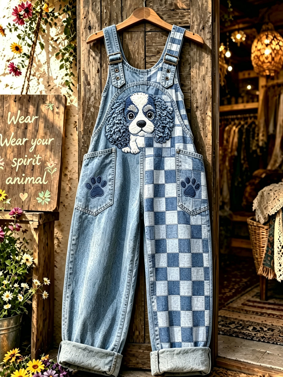 Women's Animal Dog Art Printed Strap Pants