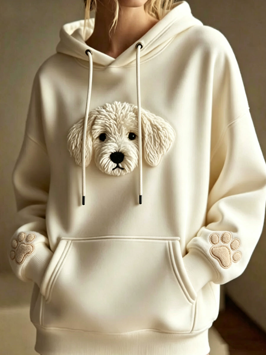 Women's Animal Printed Round Neck Long Sleeved Hoodie