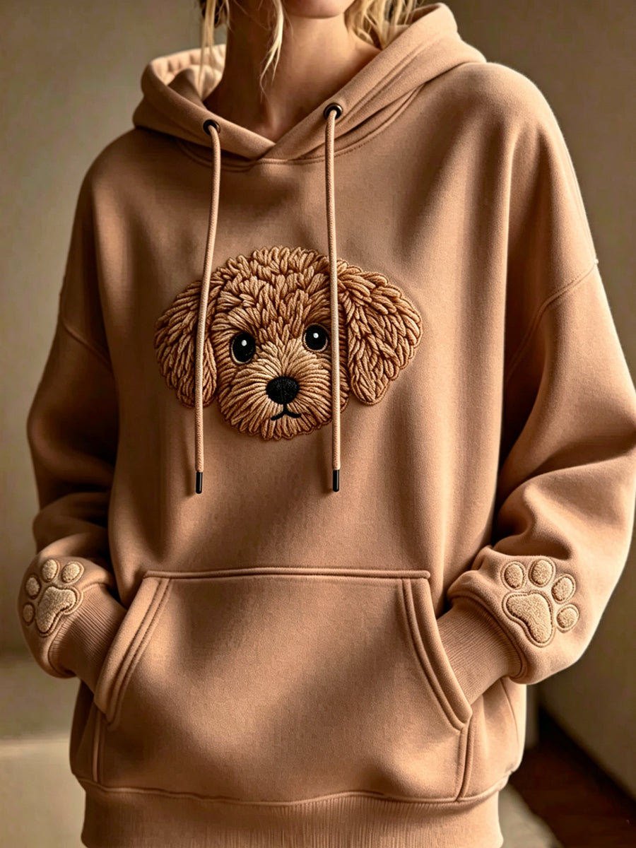 Women's Animal Printed Round Neck Long Sleeved Hoodie