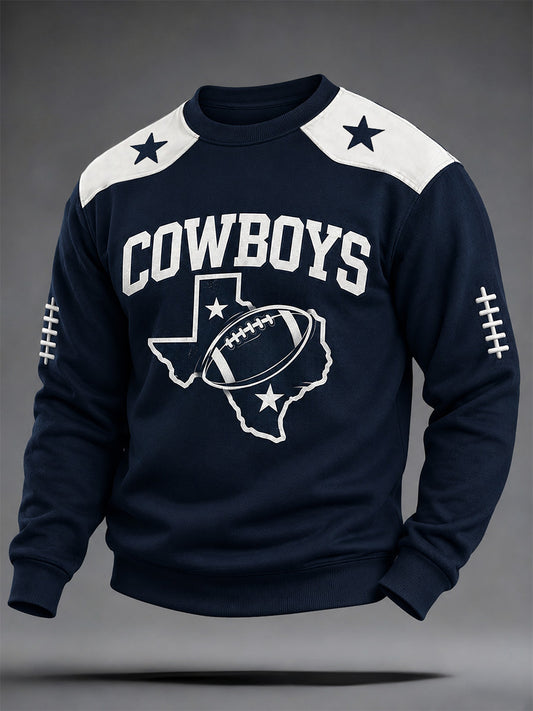 Men's Football Gameday Gift For Football Fans Casual Long Sleeve Top