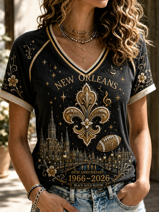 Women's V-Neck Off-Shoulder Short-Sleeved T-Shirt