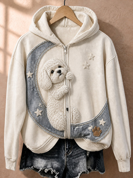 Retro Animal Print Casual Comfortable Hooded Jacket