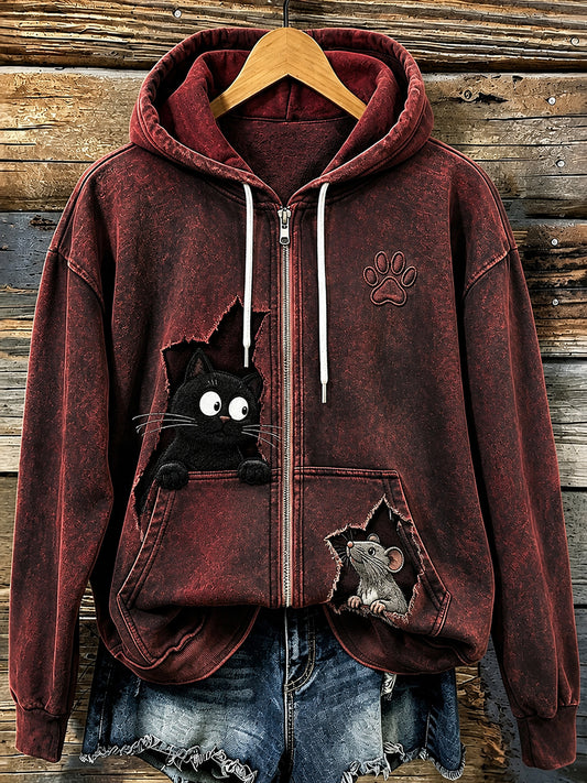 Women's Fun Animals Zip-Up Hoodie