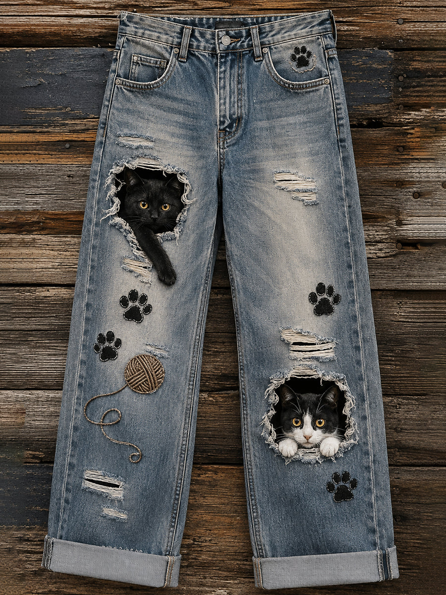 Women's Fun Animals Art Print  Trousers