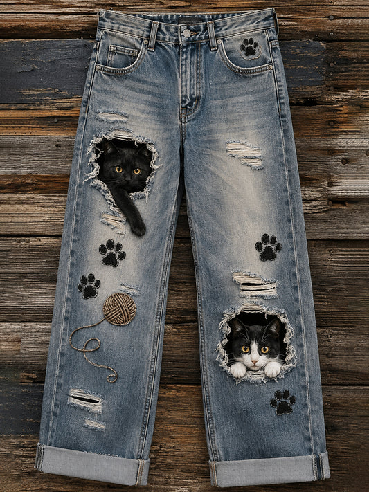 Women's Fun Animals Art Print  Trousers