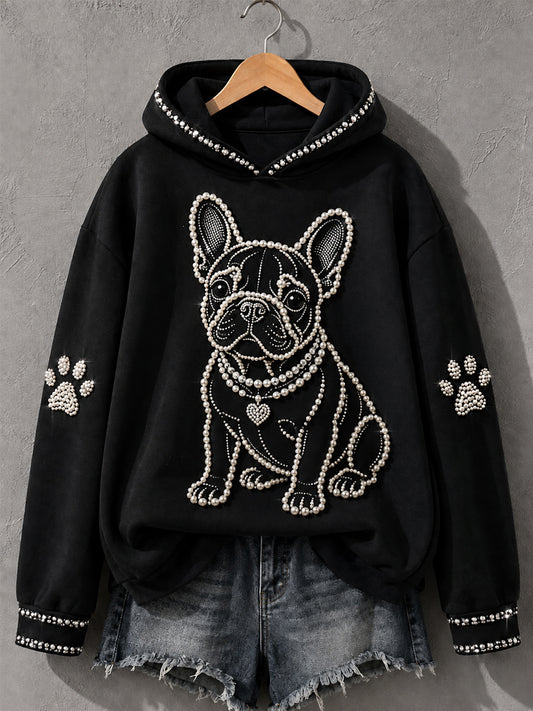 Women's French Bulldog Print Dog Lovers Casual Hoodie