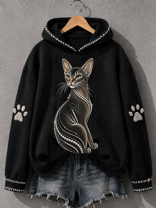 Women's Abyssinian Cat Print Cat Lovers Casual Hoodie