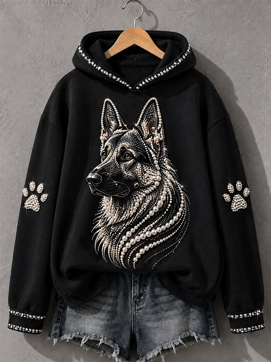 Women's German Shepherd Print Dog Lovers Casual Hoodie