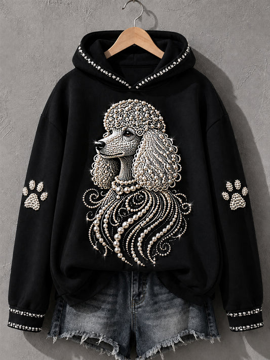 Women's Poodle Print Dog Lovers Casual Hoodie
