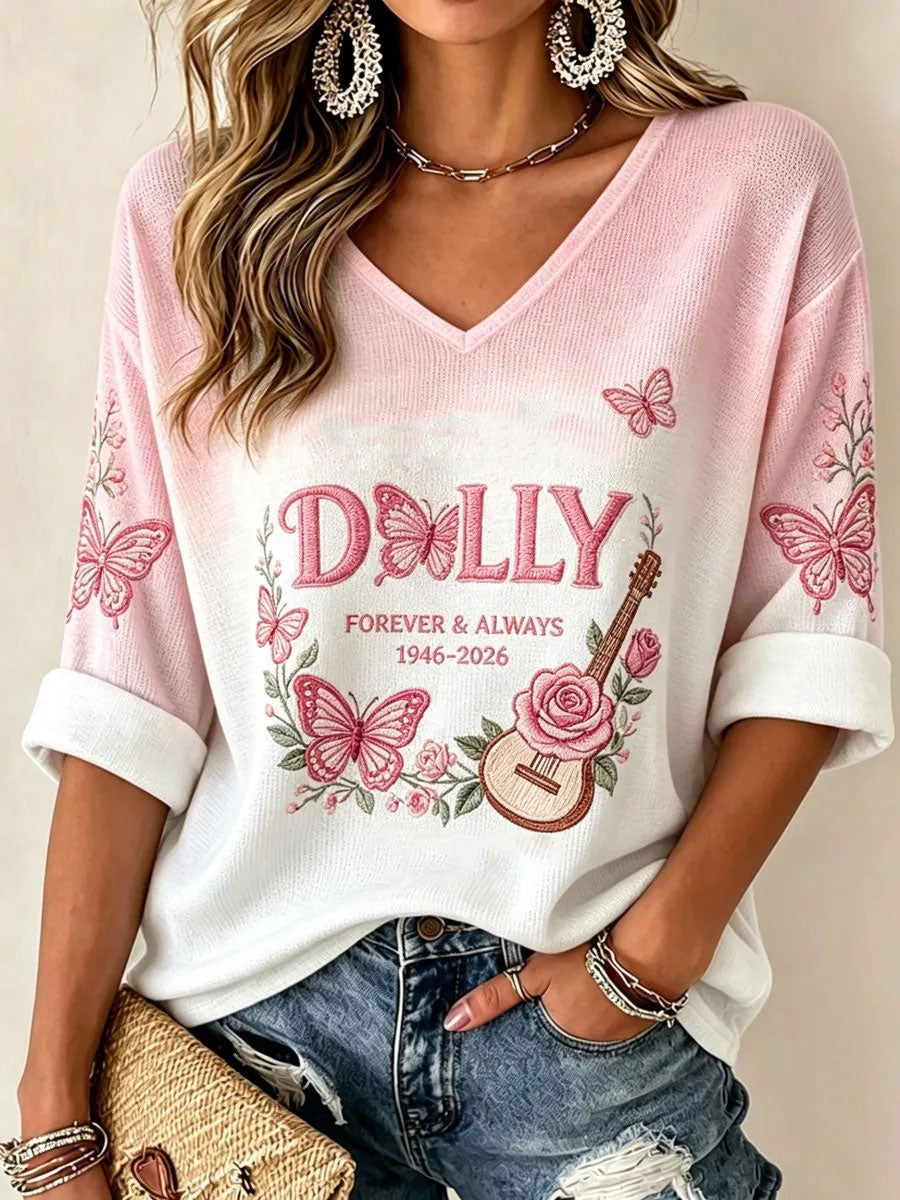 Women's Rip Country Music  Queen  Printed Waffle T-shirt