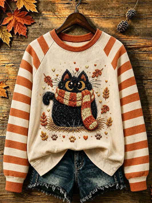 Women's Funny Cute Cat Regular Sweatshirt