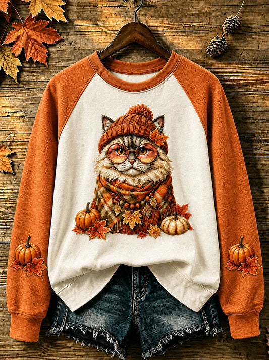 Women's Funny Cute Cat Regular Sweatshirt