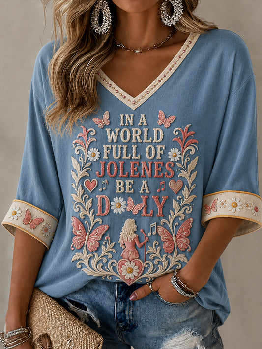 Women's Rip Country Music Lover Queen of Country Printed T-shirt