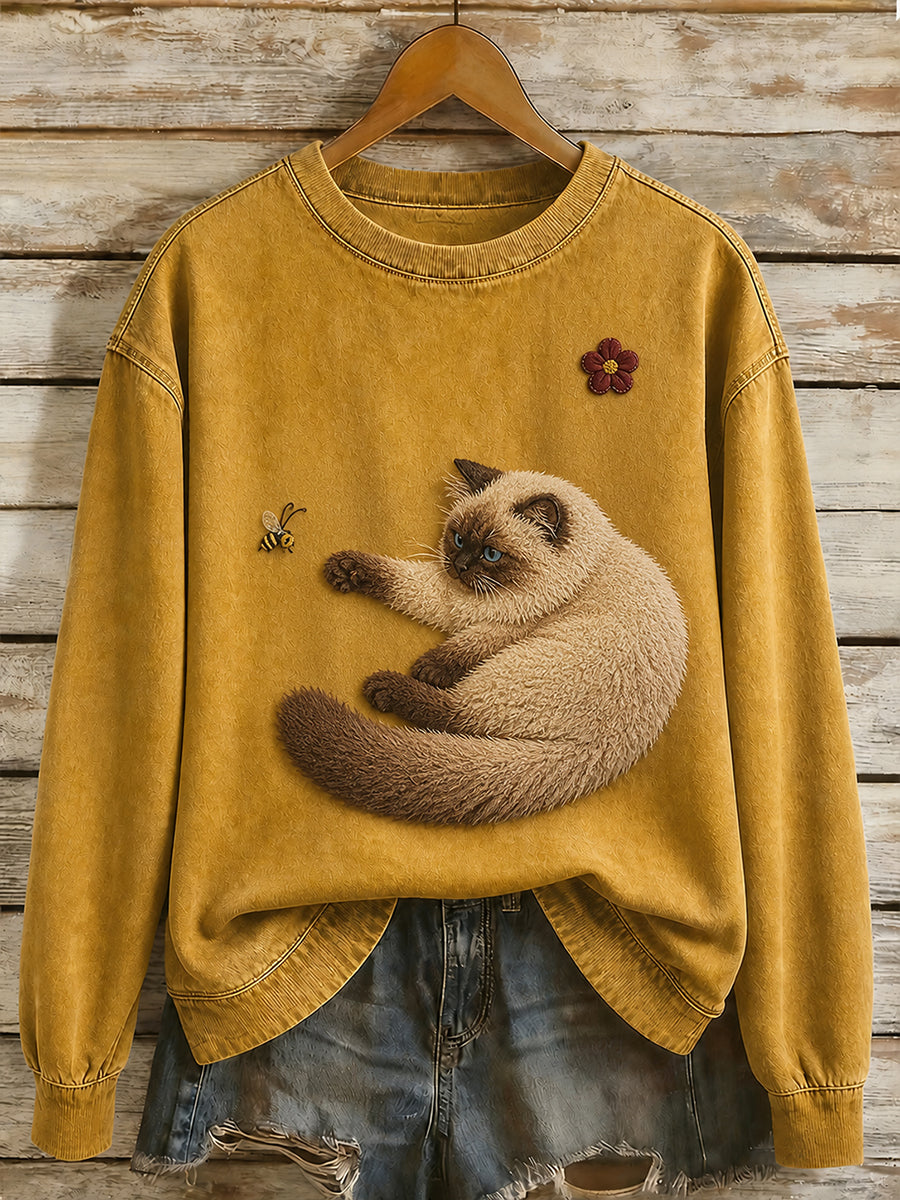 Retro Animal Print Casual Sweatshirt