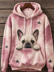 Women's Animal Printed Round-Neck Long-Sleeved Hooded Sweatshirt