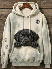 Women's Animal Printed Round-Neck Long-Sleeved Hooded Sweatshirt