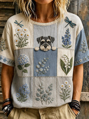 Women's Animal Floral Printed Vintage Fashion Loose Short Sleeve T-Shirt