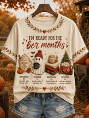 Women's I'm Ready For The 'ber Months Print Short-sleeved T-shirt
