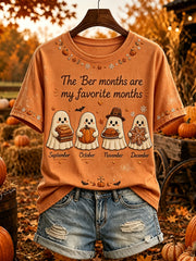 Women's Vintage The Ber Months Are My Favorite Months Print Short-sleeved T-shirt