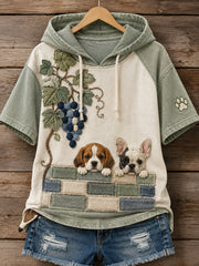Women's Fun Animal-Print Short-Sleeve Hoodie