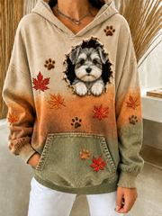 Women's Fun Autumn Dog Regular Sweatshirt