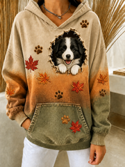 Women's Fun Autumn Dog Regular Sweatshirt