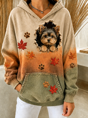 Women's Fun Autumn Dog Regular Sweatshirt