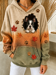 Women's Fun Autumn Dog Regular Sweatshirt