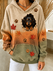 Women's Fun Autumn Dog Regular Sweatshirt
