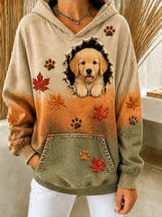 Women's Fun Autumn Dog Regular Sweatshirt