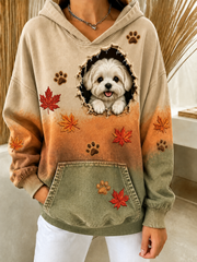 Women's Fun Autumn Dog Regular Sweatshirt