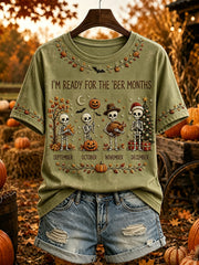 Women's Vintage I'm Ready For The 'ber Months Print Short-sleeved T-shirt