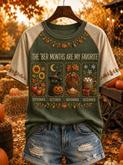 Women's autumn and winter theme pattern design casual short-sleeve T-shirt