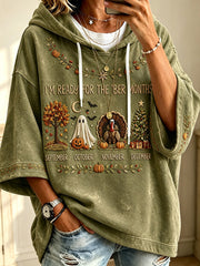 Women's Vintage I'm Ready For The 'ber Months Print Cozy Hoodie