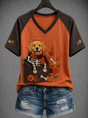 Women's Fun Animals V-Neck Short Sleeve T-Shirt