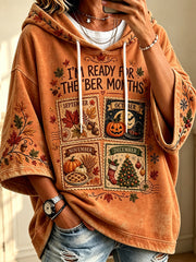 Women’s Vintage I'm Ready For The 'ber Months Print Comfy Hoodie