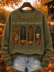 Women's autumn and winter theme pattern design casual sweatshirt
