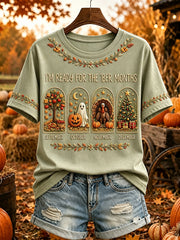 Women’s Vintage I'm Ready For The 'ber Months Print Short-sleeved T-shirt