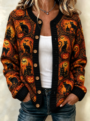 women's Halloween Animals Cardigan