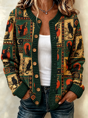 women's Halloween Animals Cardigan