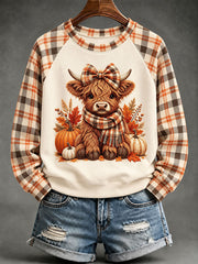 Women's Highland Cow Print Casual Sweatshirt