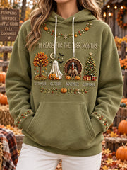 Women's Vintage I'm Ready For The 'ber Months Print Cozy Hoodie