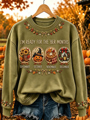 Women's Vintage I'm Ready For The 'ber Months Print  Regular Sweatshirt