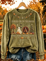 Women's Vintage I'm Ready For The 'ber Months Print Flannel Sweatshirt