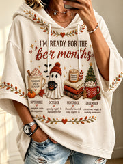 Women’s Vintage I'm Ready For The 'ber Months Print Casual Hoodie