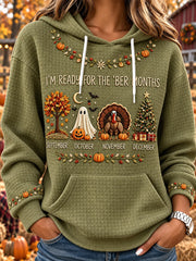 Women's Vintage I'm Ready For The 'ber Months Print Hooded Sweatshirt